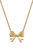 Stephanie Bow Pendant Necklace - Worn Gold