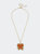 Stuck On You Chenille Glitter Bow Patch Necklace - Orange