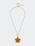 Stuck On You Chenille Glitter Star Patch Necklace - Orange