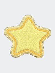 Stuck On You Large Chenille Glitter Star Patch - Yellow