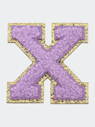 Stuck On You Large Chenille Glitter Varsity Letter Patch - Purple