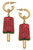 Summer Enamel Watermelon Popsicle Earrings in Red - Red