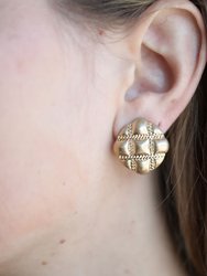 Sunnie Quilted Metal Statement Stud Earrings