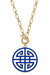 Tara Game Day Greek Keys Enamel Pendant Necklace In Blue - Blue
