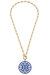 Tara Game Day Greek Keys Enamel Pendant Necklace In Blue