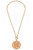 Tara Game Day Greek Keys Enamel Pendant Necklace In Burnt Orange