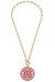 Tara Game Day Greek Keys Enamel Pendant Necklace In Crimson