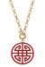 Tara Game Day Greek Keys Enamel Pendant Necklace In Crimson - Crimson