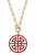Tara Game Day Greek Keys Enamel Pendant Necklace In Crimson - Crimson