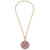 Tara Game Day Greek Keys Enamel Pendant Necklace In Maroon - Gold