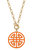 Tara Game Day Greek Keys Enamel Pendant Necklace In Orange - Orange