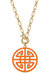 Tara Game Day Greek Keys Enamel Pendant Necklace In Orange - Orange