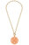 Tara Game Day Greek Keys Enamel Pendant Necklace In Orange