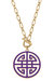 Tara Game Day Greek Keys Enamel Pendant Necklace In Purple - Purple