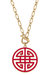 Tara Game Day Greek Keys Enamel Pendant Necklace In Red - Red