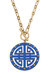 Tara Greek Keys Resin Pendant Necklace - Blue