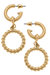 Tatum Twisted Metal Drop Hoop Earrings - Gold