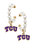 TCU Horned Frogs Pearl Hoop Enamel Drop Earrings - Purple