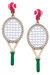 Teddy Enamel Tennis Racket Earrings in Green & Pink - Green / Pink