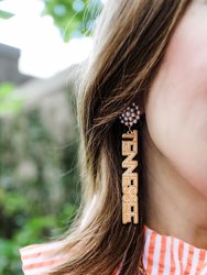 Tennessee Volunteers Pearl Cluster Dotted Enamel Drop Earrings