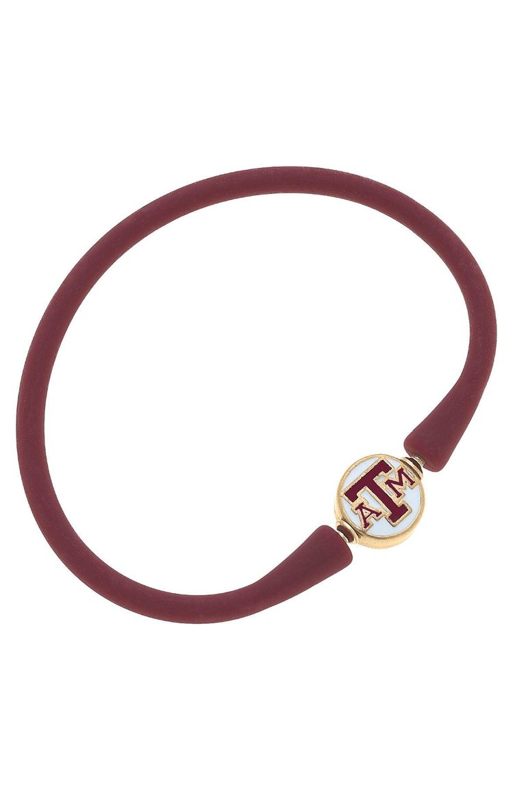 Texas A&M Aggies Enamel Silicone Bali Bracelet In Maroon - Maroon