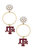 Texas A&M Aggies Pearl Cluster Enamel Hoop Earrings - Maroon