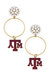 Texas A&M Aggies Pearl Cluster Enamel Hoop Earrings - Maroon