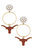 Texas Longhorns Pearl Cluster Enamel Hoop Earrings - Burnt Orange