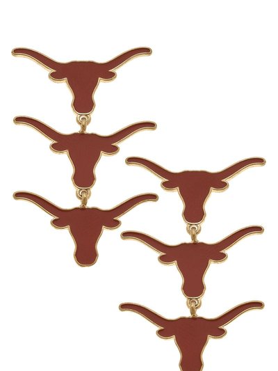 Canvas Style Texas Longhorns Triple Drop Enamel Earrings product