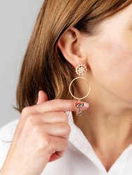 Texas Tech Red Raiders Pearl Cluster Enamel Hoop Earrings