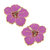 Thelovelyflamingo Enamel Hibiscus Stud Earring - Pink