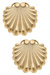 Tory Scallop Stud Earrings in Worn - Gold