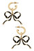 Veronica Game Day Bow Enamel Earrings In Black - Black