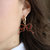 Veronica Game Day Bow Enamel Earrings in Maroon