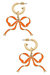 Veronica Game Day Bow Enamel Earrings In Orange - Orange