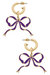 Veronica Game Day Bow Enamel Earrings In Purple - Purple