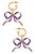 Veronica Game Day Bow Enamel Earrings In Purple - Purple
