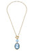 Vesper Cameo Pendant T-Bar Necklace in Wedgwood Blue