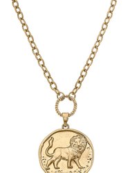 Viola Lion Pendant Necklace - Gold