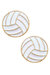 Volleyball Enamel Stud Earrings - White