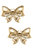 Waverly Bow Stud Earrings - Worn Gold