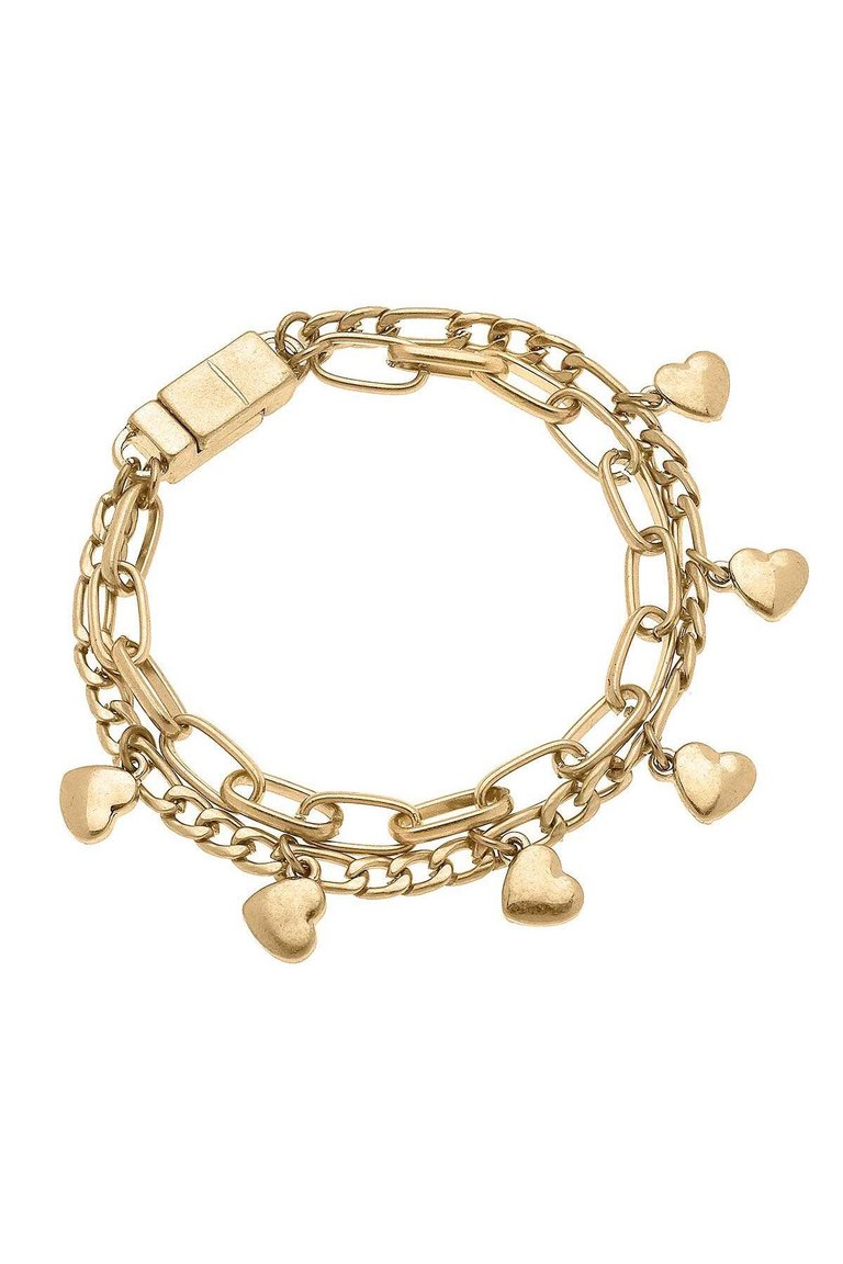 Wilder Heart Layered Chain Link Bracelet - Worn Gold