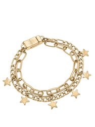 Wilder Star Layered Chain Link Bracelet - Worn Gold