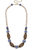 Winslow Blue & White Chinoiserie & Wood Necklace in Brown