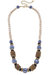 Winslow Blue & White Chinoiserie & Wood Necklace in Brown