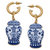 Women's Aubree Enamel Pagoda Ginger Jar Earrings - Blue/White