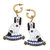 Women's Baron Enamel Staffordshire Dog Earrings - Black/White