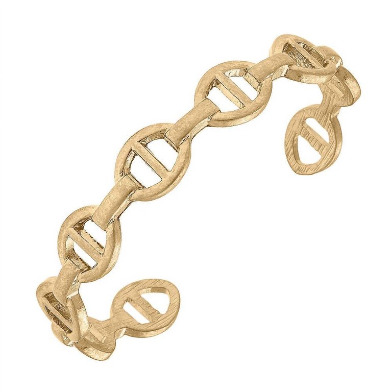 Women's Chain Link Bangle - Worn Gold