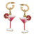 Women's Cosmo Cocktail Enamel Earrings - Pink