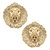 Women's Louise Lion Head Stud Earrings - Worn Gold